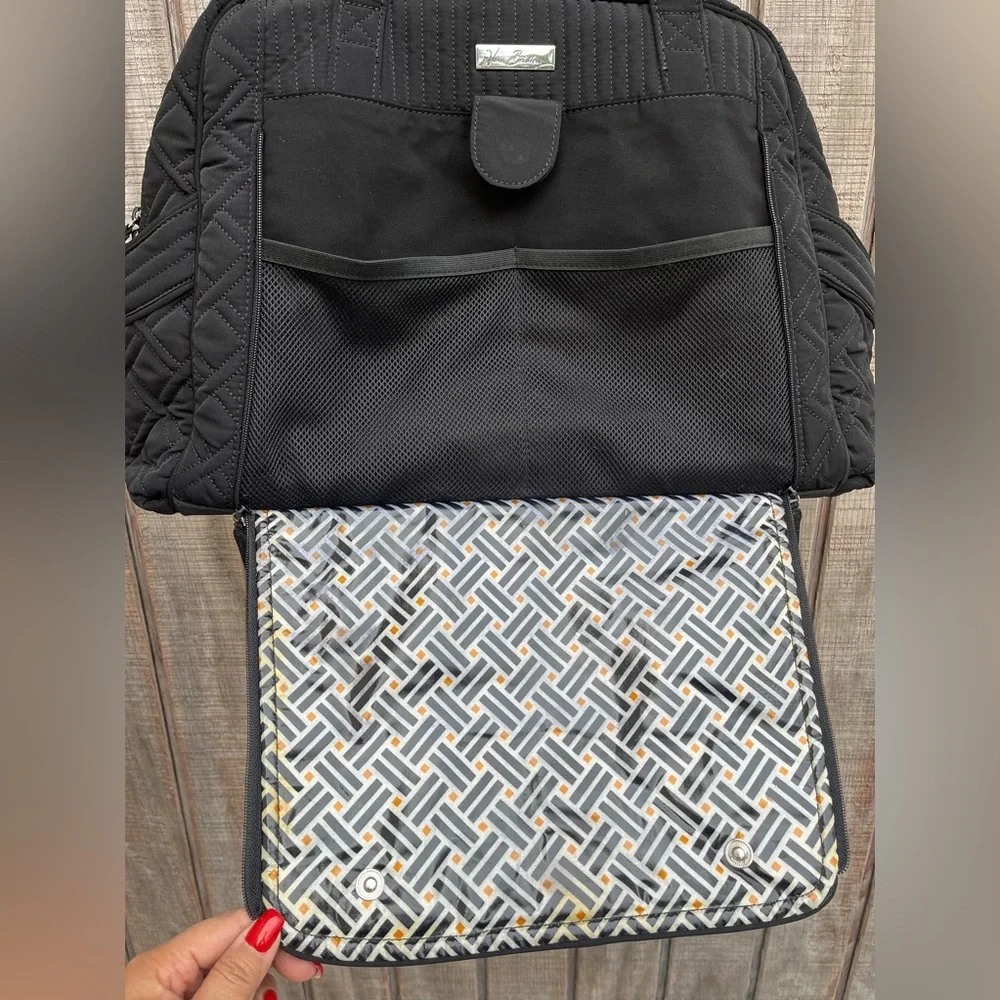 Vera Bradley black quilted The stroll tote/diaper bag